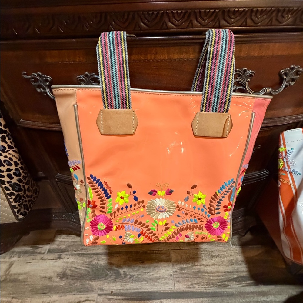 Vintage Consuela Orange Floral Embroidered Shoulder Bag - Picture 7 of 7